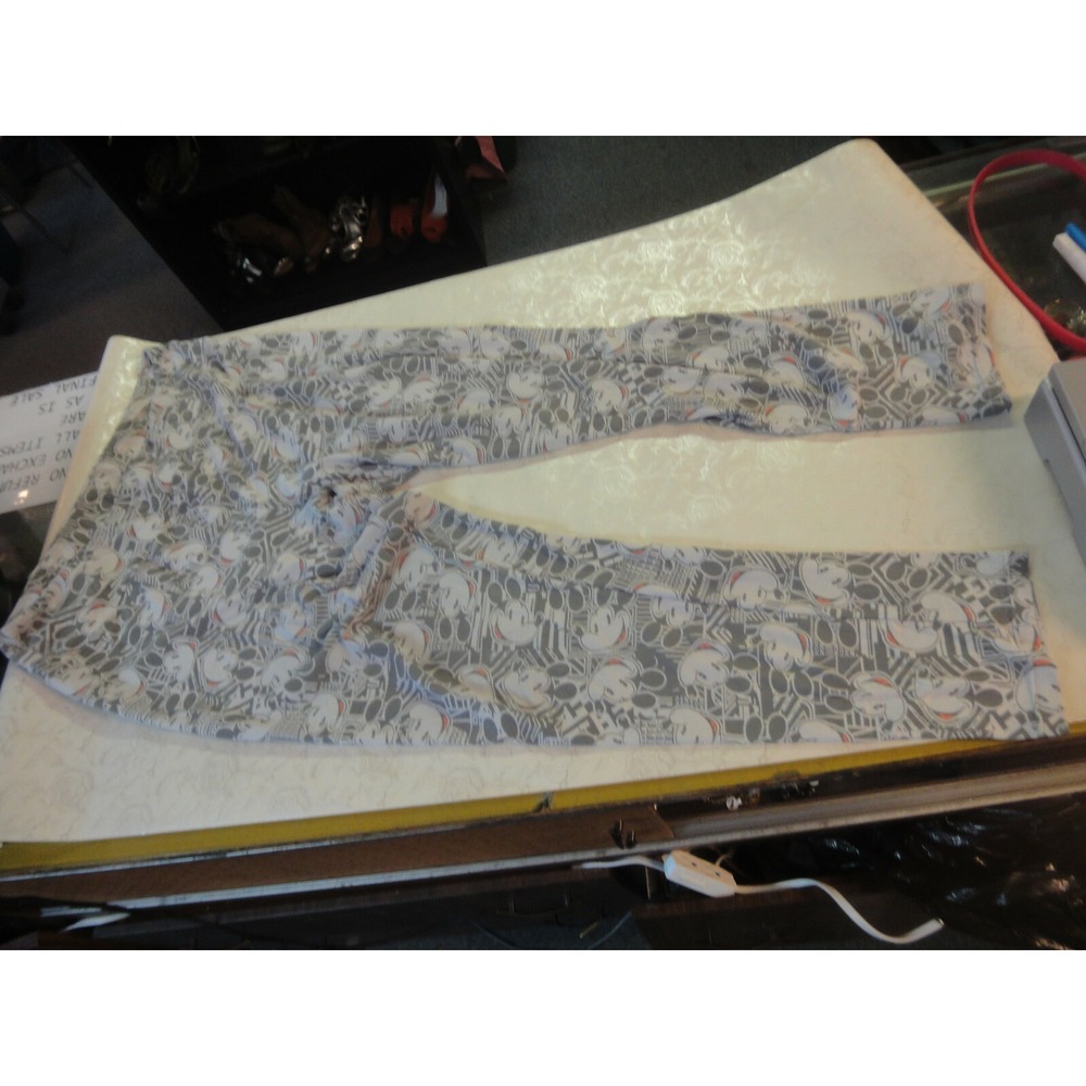 lularoe Mickey Mouse head leggings tall &‎ curvy gray fade out
